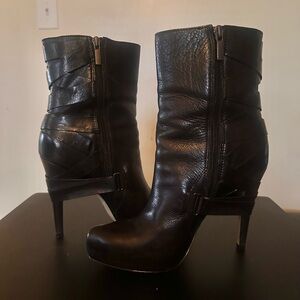 Elegant Black Leather Ankle Boots